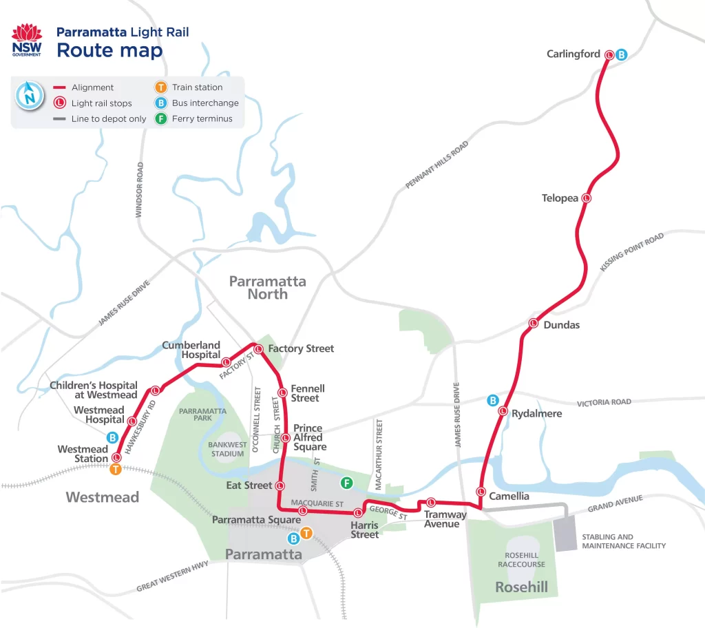 Parramatta Light Rail Map